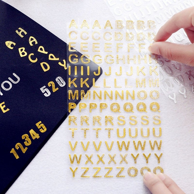 Hyamass Glitter Self Adhesive Glitter Alphabet Stickers, 6 Sheets Letter and Number Stickers for Bulletin Board Letters, Classroom Decor, Grad Cap Decoration (Gold and Silver) - Image 4